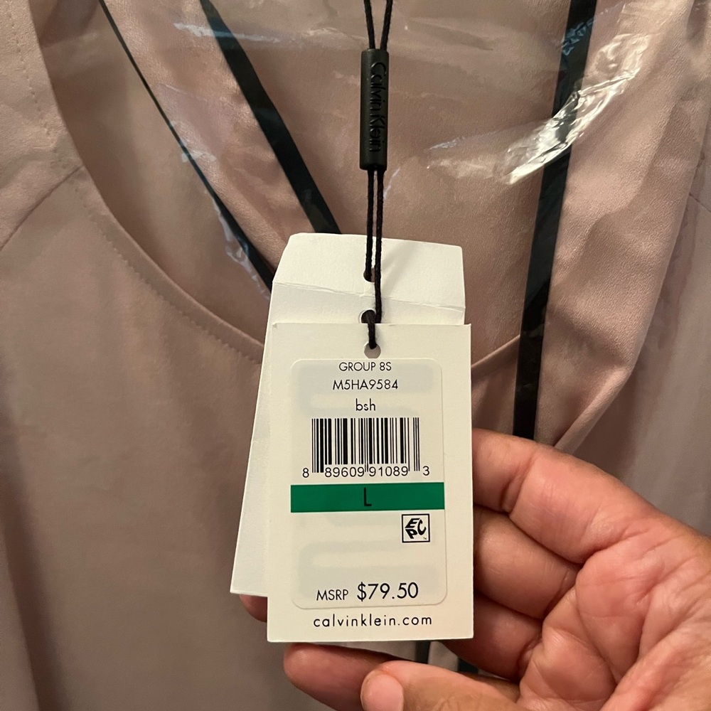 New Calvin Klein pink blush/black blouse - Picture 4 of 7